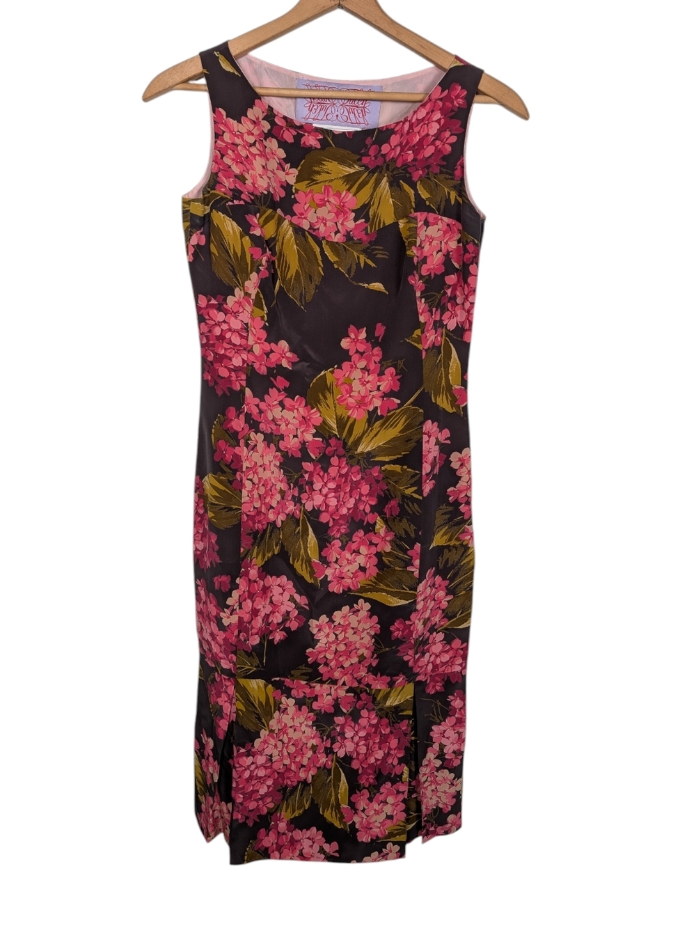 Tuleh 100% Silk Floral Sheath Cocktail Party Dance Wedding Guest Dress‎ Size 10